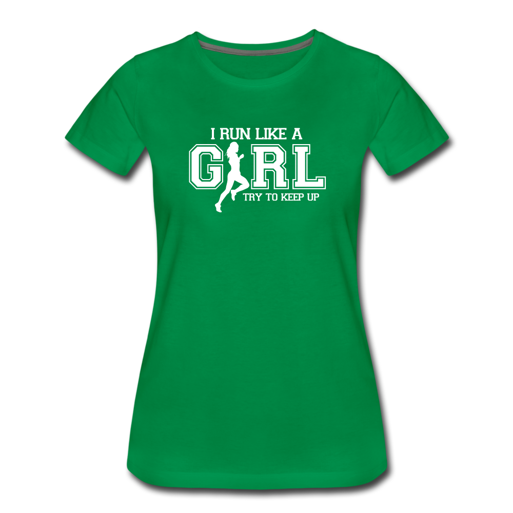 Women's short sleeve t-shirt - Run like a girl - kelly green
