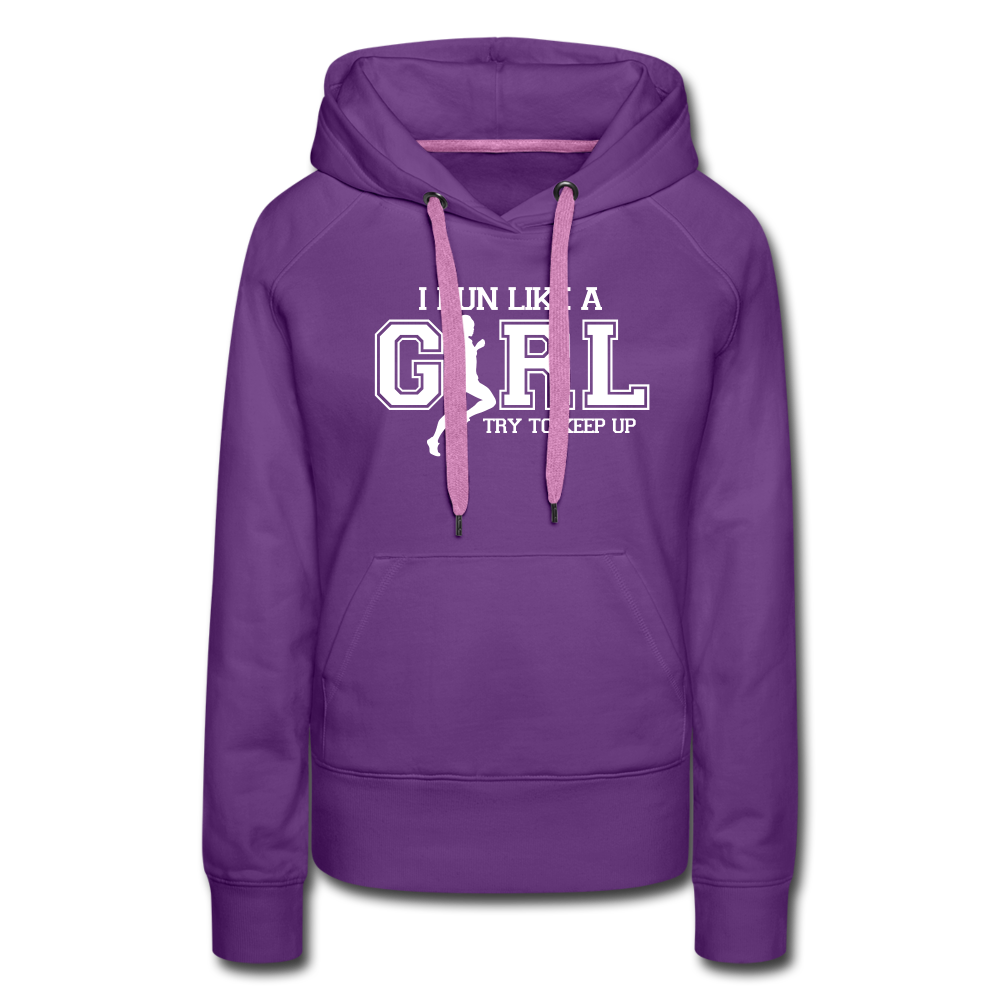 Women’s premium hoodie - Run like a girl - purple