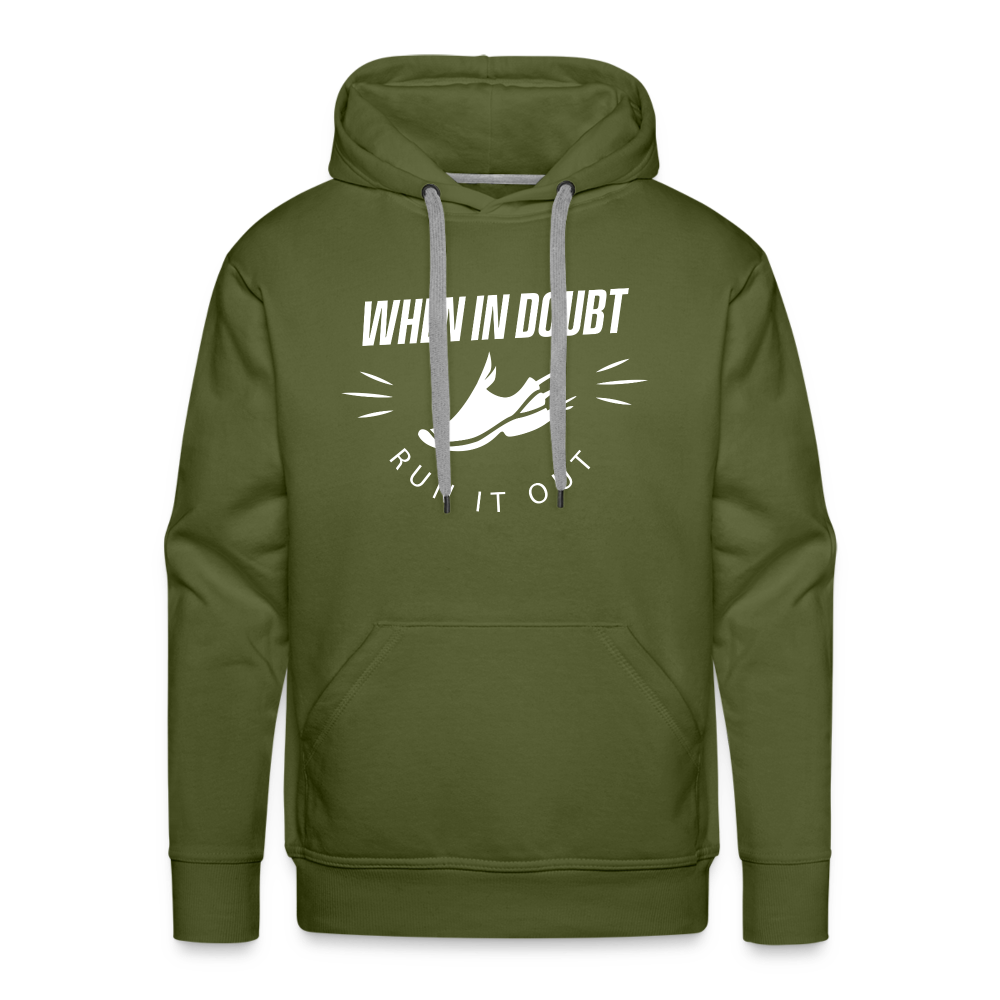 Men’s premium hoodie - Run it out - olive green