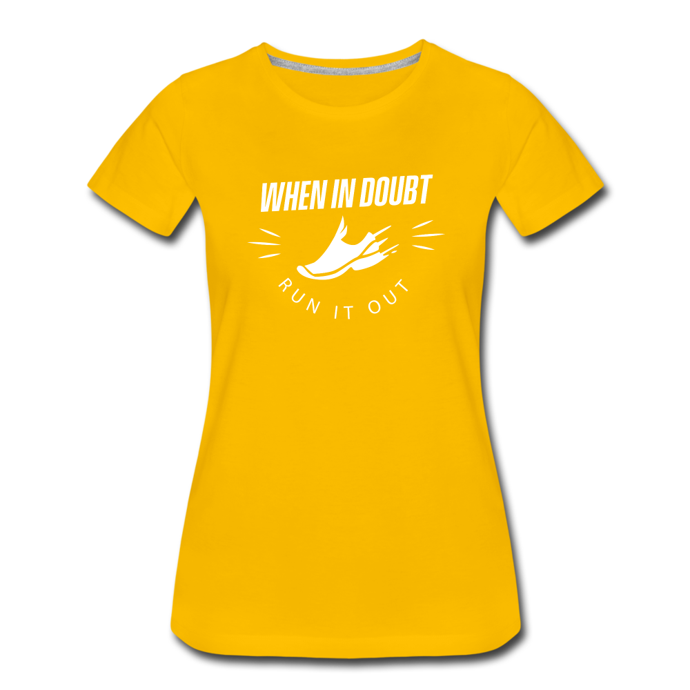 Women's short sleeve t-shirt - Run it out - sun yellow