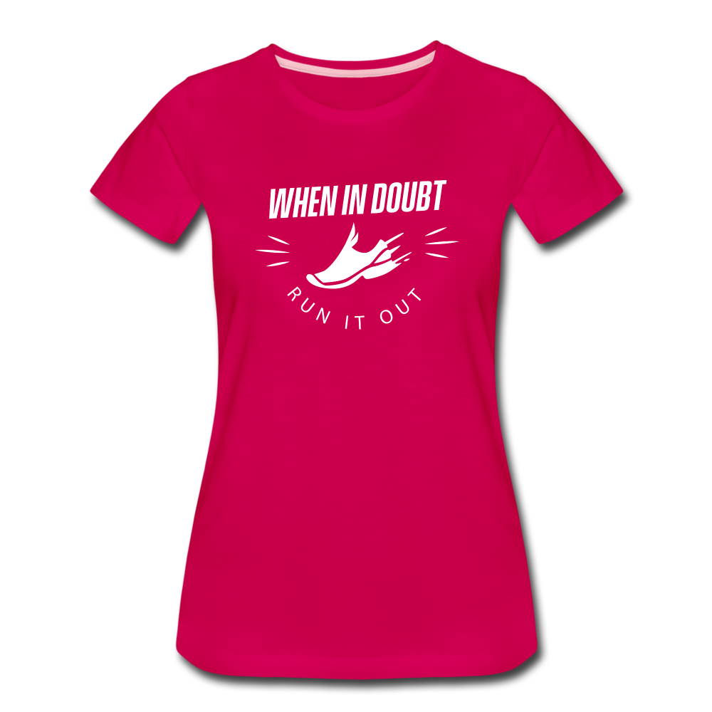 Women's short sleeve t-shirt - Run it out - dark pink