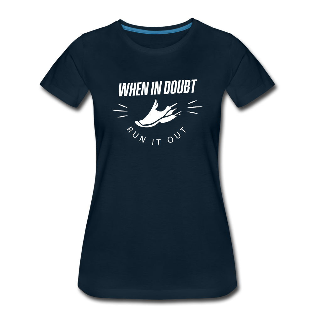 Women's short sleeve t-shirt - Run it out - deep navy